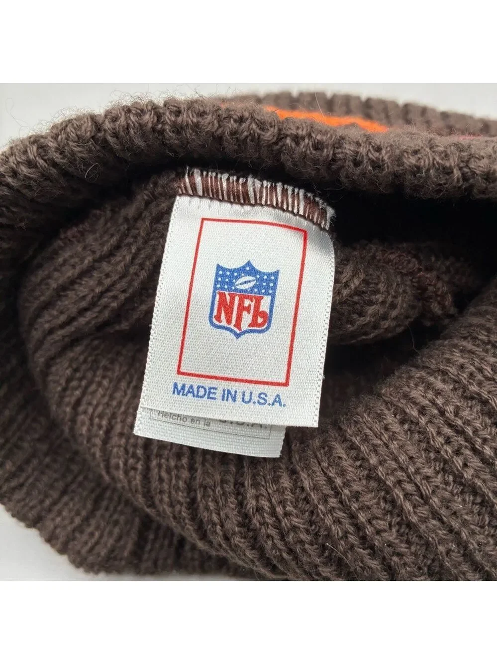 Vintage Cleveland Browns Youth Winter Beanie O/S Brown Orange NFL USA